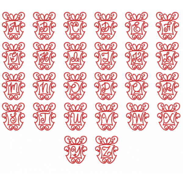 Monogram Christmas Present Font Embroidery Design Online - Image 2